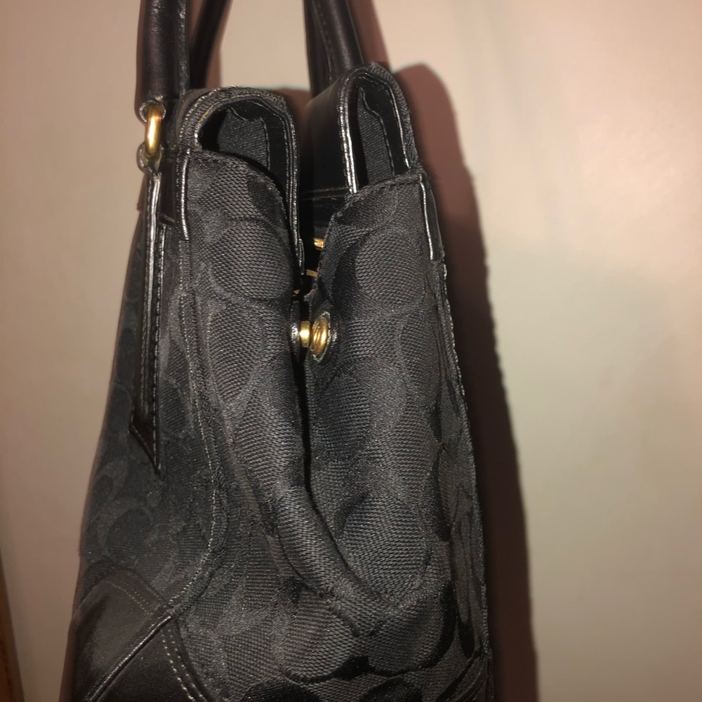 Coach Signature 11063 Satchel Black Purse Handbag - Picture 8 of 10